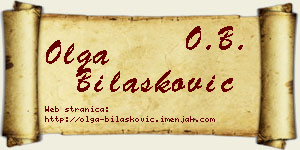 Olga Bilašković vizit kartica